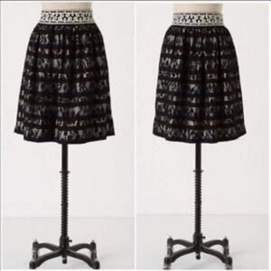Anthropologie Floreat Charente Lace Overlay Skirt Size 2
